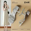 ZHR则则百搭水钻凉鞋女外穿2025夏新款仙女粗跟凉鞋一字带高跟鞋 商品缩略图1