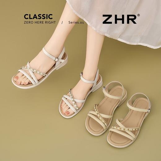 ZHR则则超软轻便凉鞋女2025夏季新款网红洋气ins女鞋高级矮跟凉鞋 商品图9