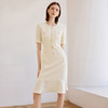 IWY/米白色短袖连衣裙女新款圆领西装裙职场通勤工作服夏Q1351 商品缩略图1