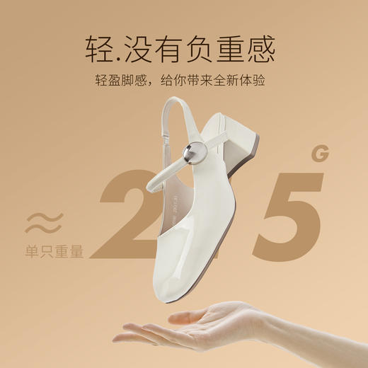 西遇包头凉鞋女新款春夏法式方头高跟玛丽珍鞋配裙子粗跟单鞋V0156566 商品图4