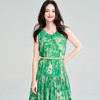 丁摩 夏季 绿野仙踪 绿色印花大裙摆背心裙度假风无袖连衣裙5ZF-25055 商品缩略图2