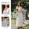 OLrain欧芮儿2025夏季新款一字肩网纱裙白色U领真两件宽松连衣裙 商品缩略图3