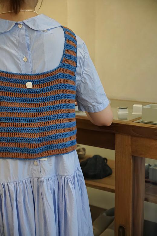 NITTO 手工钩编的粗花呢背心（双色） 商品图3