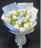 520花束【蓝梦绮梦】 新鲜鲜花花束 碎冰蓝19朵+百合1枝+配草（可备注送货时间） 商品缩略图1