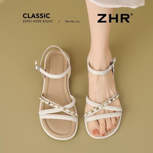 ZHR则则超软轻便凉鞋女2025夏季新款网红洋气ins女鞋高级矮跟凉鞋 商品图1