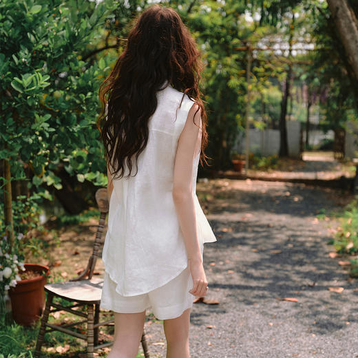 OLrain欧芮儿白色衬衫短裤通勤套装女夏季2025新款百搭时尚两件套 商品图4