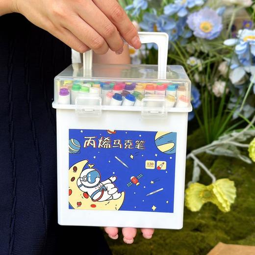 【赠手提盒】39.9元120色80色丙烯笔 可叠色覆盖力强，黑卡纸、石头、玻璃瓶、陶瓷都能上色，孩子轻松秒变小画家！ 商品图2