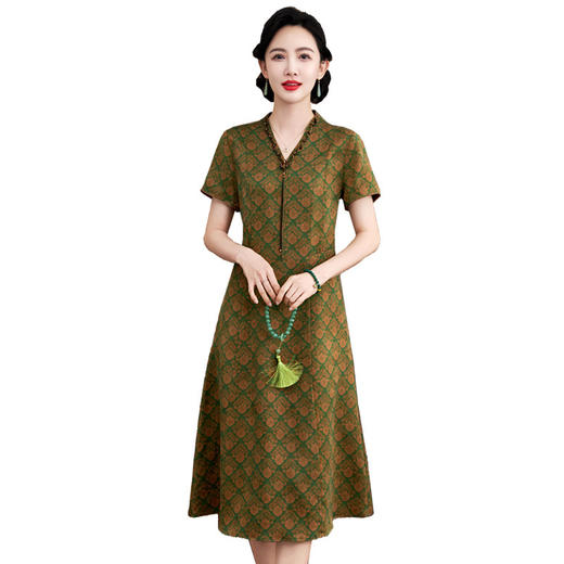 KQ-621632花萝香云纱真丝旗袍改良年轻款气质民国风复古桑蚕丝连衣裙日常穿 商品图4