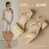 ZHR则则一字带水钻粗跟凉鞋女2025夏季新款优雅柔软显高粗跟凉鞋 商品缩略图1