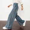 复古百搭慵懒感深蓝牛仔裤女夏季显高显瘦宽松直筒裤H0050804 商品缩略图2