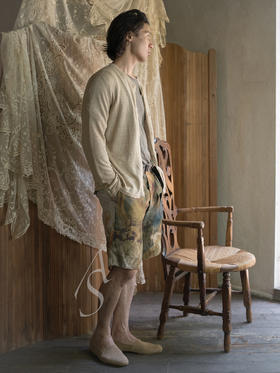 Cortana 男士米色山羊皮MAT SLIPPER