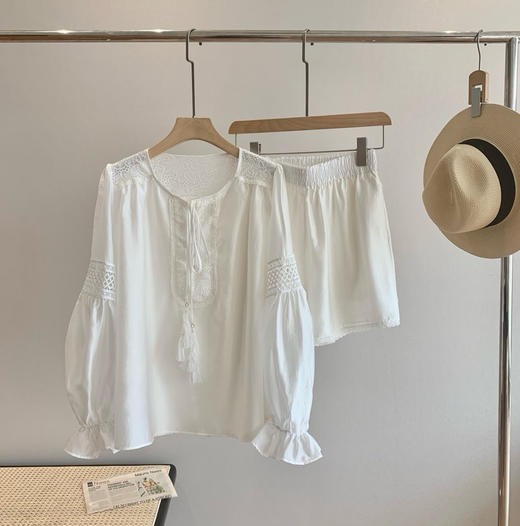 正品版本Fabriqu*e镂空刺绣衬衫短裤套装051908 商品图3