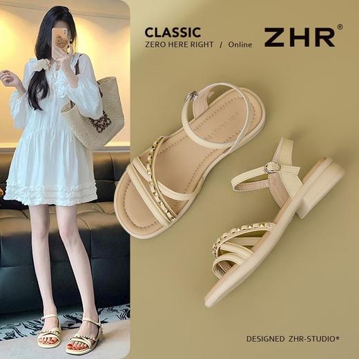 ZHR则则超软轻便凉鞋女2025夏季新款网红洋气ins女鞋高级矮跟凉鞋 商品图2