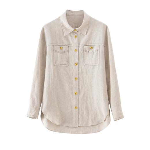 【K】洛诗琳时尚休闲套装2025夏季新款纯色亚麻套装女10286 商品图3