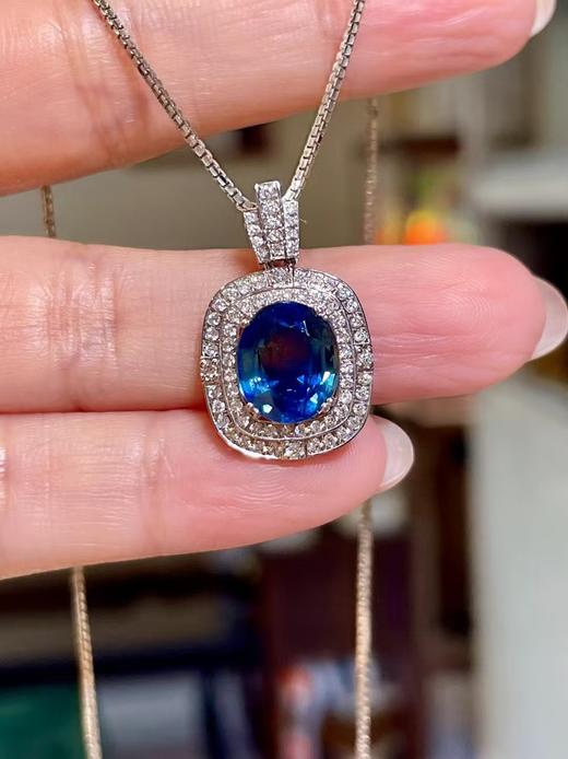 3.54ct刻面蓝宝石吊坠 商品图2