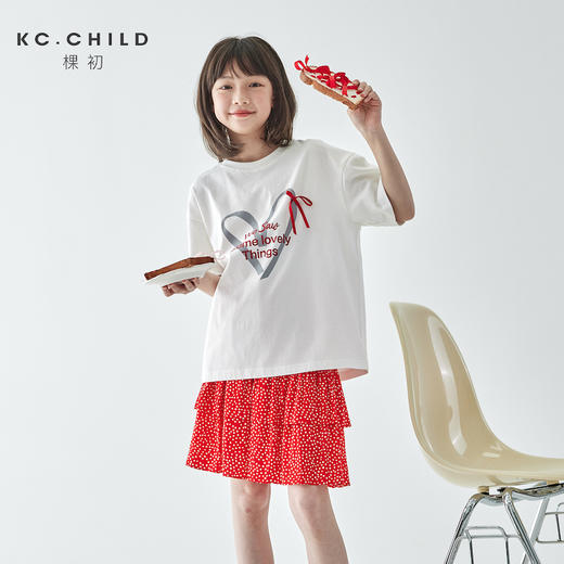 棵初爱心印花T恤860K256066CD 商品图0