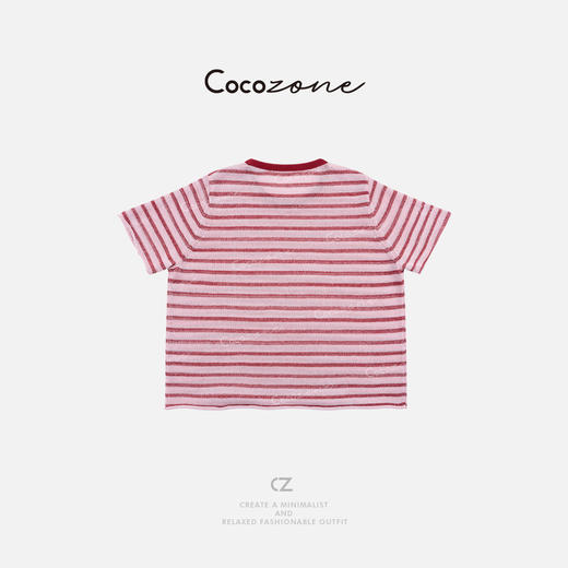 COCO ZONE 刘一一  【亚麻混纺】舒适亲肤条纹毛织短袖 CD1A0889 商品图1