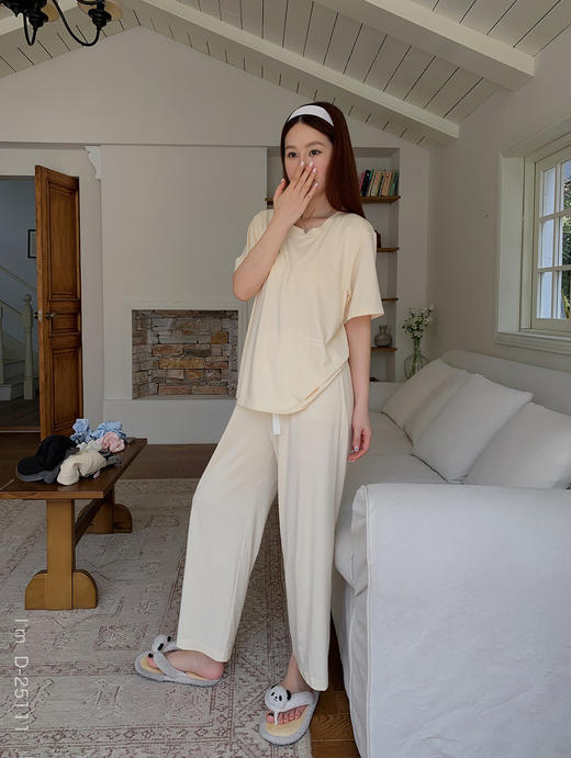 【免穿文胸】2025夏季轻凉莫棉免穿bra三件套 短袖+短裤+长裤 舒适遛弯可外穿睡衣家居服 商品图3