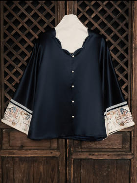 盛唐牡丹大师系列| 重工刺绣西厢丝毛外套-黑色