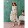 两三事 夏苑舞会 2025夏季新款荷叶边拼接绑带领印花背心裙连衣裙 商品缩略图0