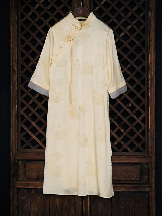 STJINGx凯喜雅| 千里江山穗禾旗袍连衣裙-鹅黄 商品图12