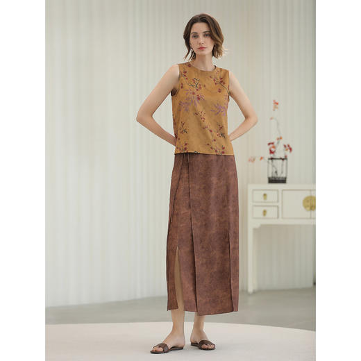 COCOBELLA[双面穿]仿香云纱新中式无袖衬衫夏国风上衣VT3020 商品图3