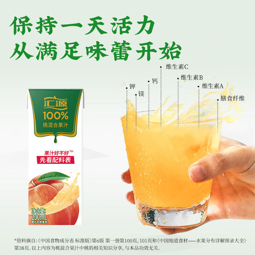 汇源100%桃混合果汁200ml*12盒 商品图3