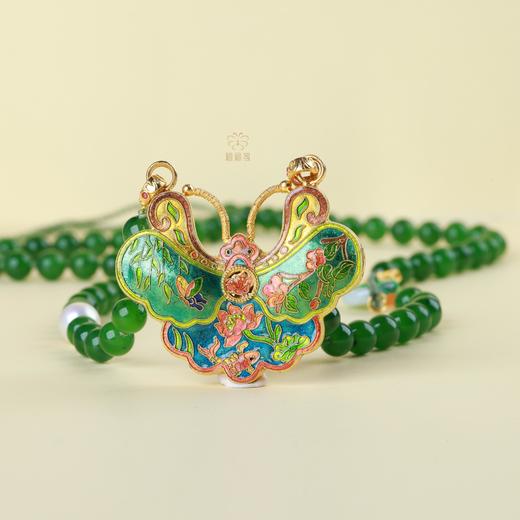 【五彩福蝶】珐琅金蝴蝶碧玉项链-ZX2505163 商品图4