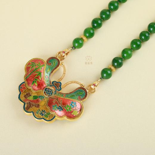 【五彩福蝶】珐琅金蝴蝶碧玉项链-ZX2505163 商品图2