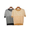 罗纹圆领条纹针织T恤 商品缩略图0