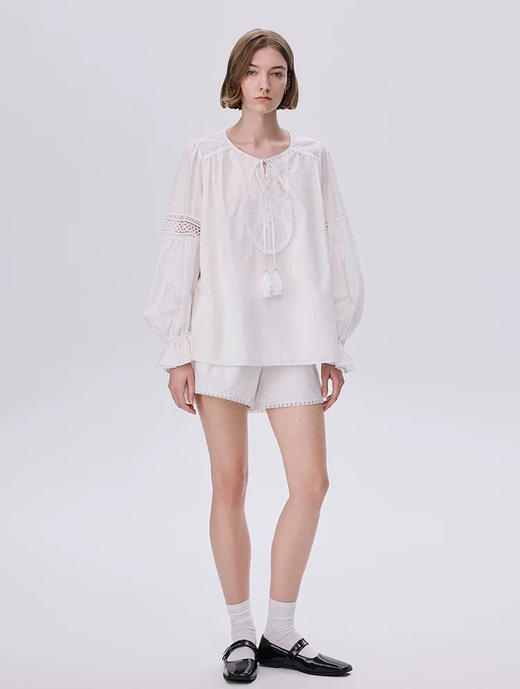 正品版本Fabriqu*e镂空刺绣衬衫短裤套装051908 商品图9