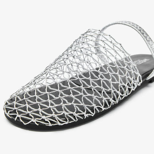 西遇镂空网面半拖鞋女夏季新款一脚蹬包头凉鞋平底外穿凉拖鞋V1156761 商品图5