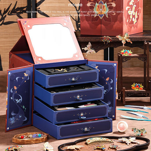 【六一好礼】mobee非遗螺钿手工diy材料包发簪首饰胸针礼品盒套装 商品图2