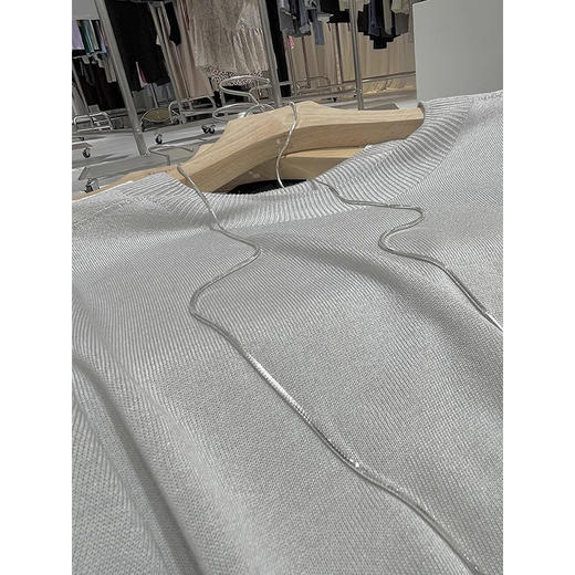 丁摩 桑蚕丝天丝短袖超薄针织套头衫 出游百搭宽松T恤5ZF-5195 商品图3