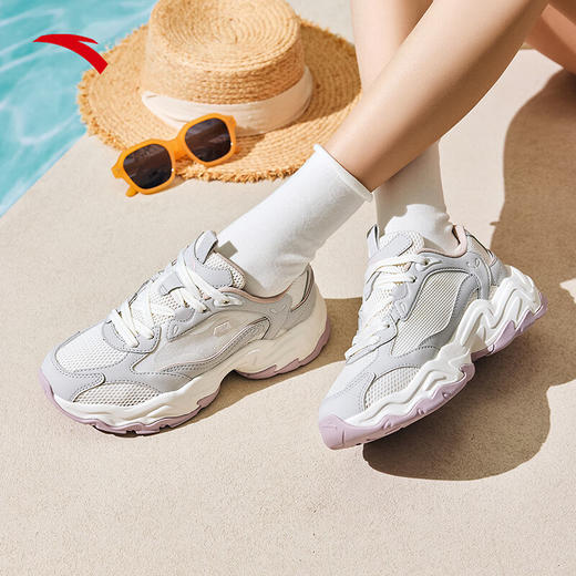 安踏陨石VENT丨休闲鞋女鞋2025夏季软底厚底增高透气老爹鞋112528858 商品图1