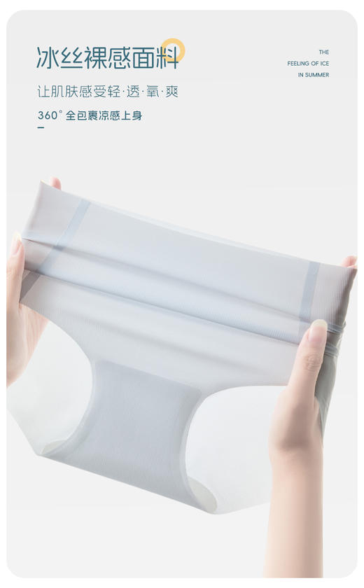 【舒适爽滑】冰丝无痕裸肌裤4条装19232 商品图2