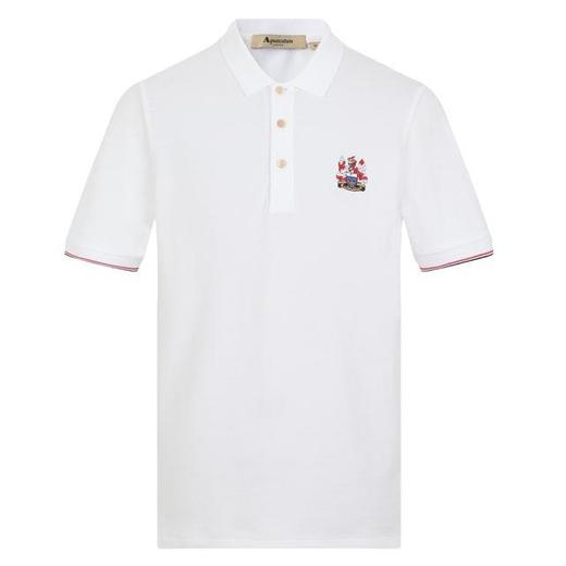 【海信嘉年华】Aquascutum雅格狮丹翻领短T 10白色 商品图0