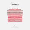 COCO ZONE 刘一一   【100棉】精致简约撞色条纹短袖T恤CD1A0920 商品缩略图1