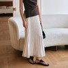 OLrain欧芮儿流光压褶缎面A字半身裙女夏季2025年新款高腰百褶裙 商品缩略图0