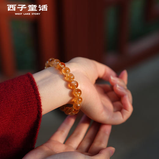 【灵隠景区直发】五路财神手串天然紫金砂黄水晶手串转运本命年情侣手链礼物   3-5天发货 商品图4