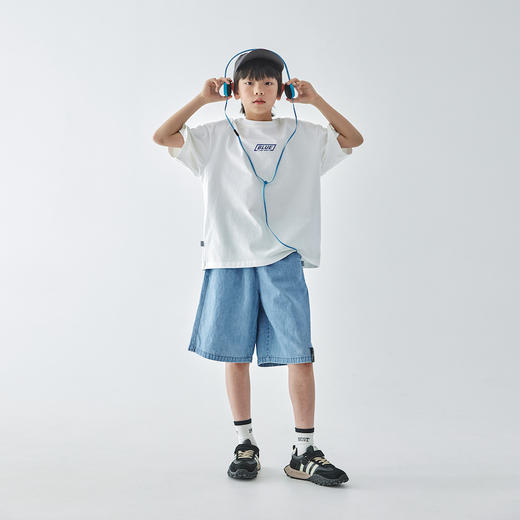 蓝汽水插片拼接短袖856B256049JX 商品图1