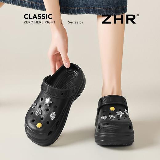 ZHR则则5CM增高厚底洞洞鞋女爆款夏季EVA底包头拖鞋女外出高颜值 商品图8