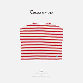 COCO ZONE 刘一一   【100棉】精致简约撞色条纹短袖T恤CD1A0920
