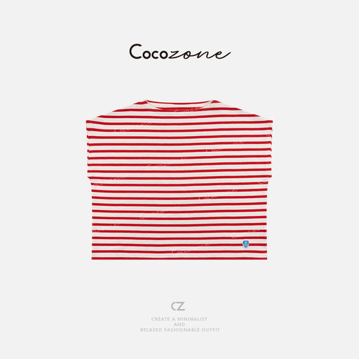 COCO ZONE 刘一一   【100棉】精致简约撞色条纹短袖T恤CD1A0920 商品图0