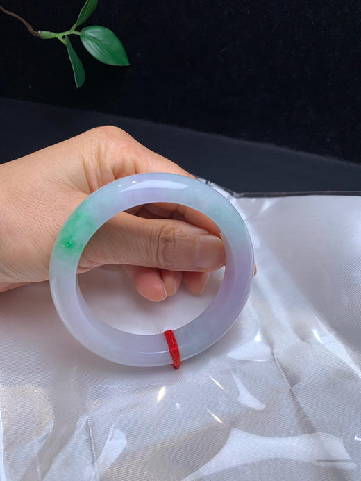 612990，56.5春彩手镯，淡紫罗兰底色，飘阳绿色，干净清新 商品图5