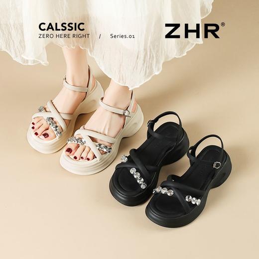 ZHR则则时髦钻石厚底凉鞋女鞋2025夏季新款5.5cm增高透气舒适凉鞋 商品图5