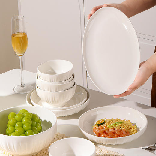 「瓷县令」金盏花陶瓷奶白系列餐具【厨具福利专场】 商品图3