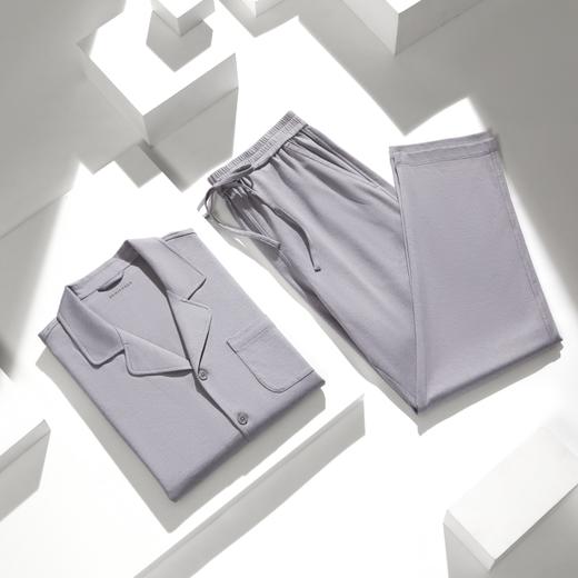 【70S丝光棉蚕丝混纺】SCHIESSER德国舒雅铂雅男士翻领开衫短袖家居服70S丝光提花双面面料，棉，涤，桑蚕丝和氨纶合成混纺99/24755U 99/24875 商品图1