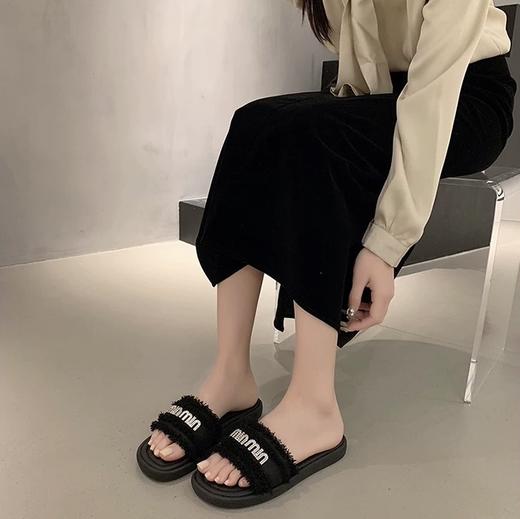 【GZ】无忧购法式小香风一字平底外穿凉拖鞋H33-3（截单后3-5天发货) 商品图6