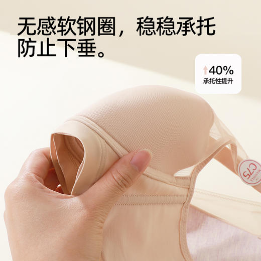 【商场同款】熳洁儿 大胸显小无痕内衣温控软支撑高级感亲密光杯系列25201311 商品图4